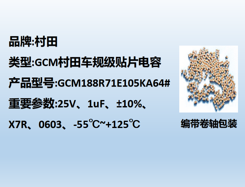 村田車(chē)規(guī)貼片電容0603,X7R,1uF,25V